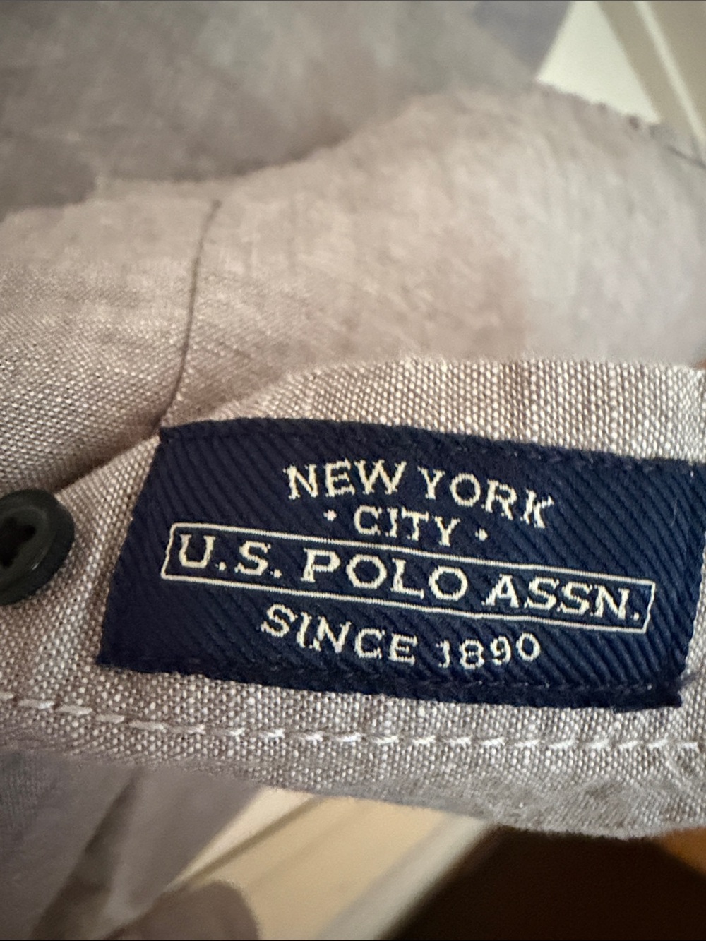 U.S. Polo Assn. Men's 💯% Cotton Casual Button-Up Shirt - Size LT Grey/Tan. - Picture 9 of 10
